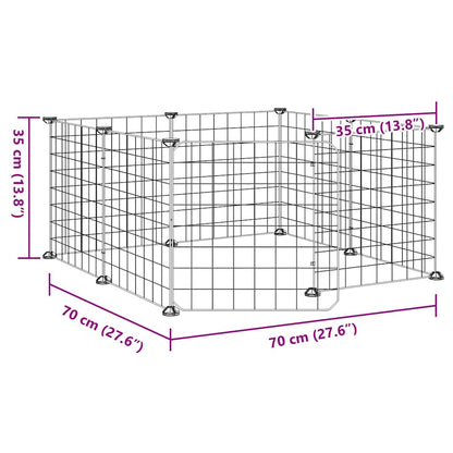 8-Panel Pet Cage with Door Black 35x35 cm Steel