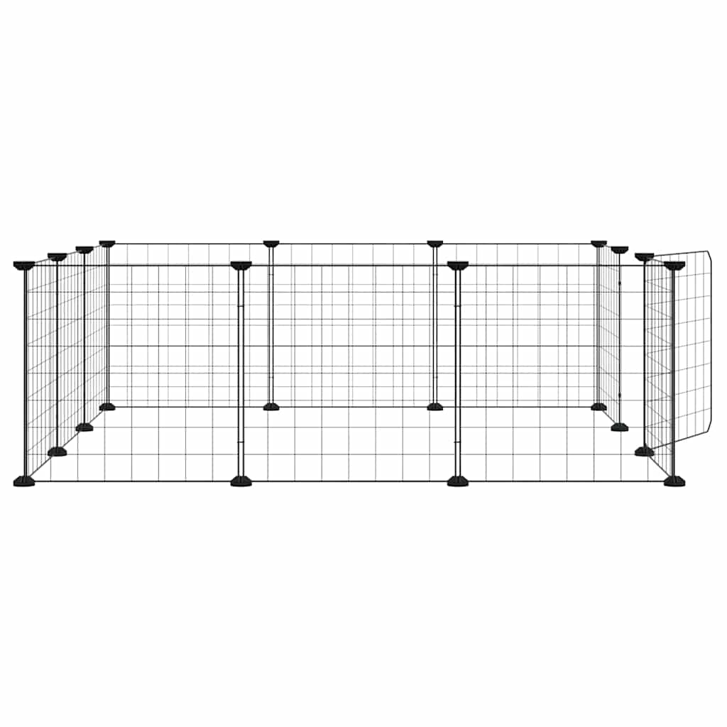 12-Panel Pet Cage with Door Black 35x35 cm Steel