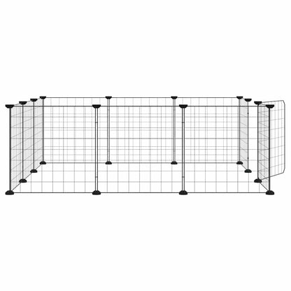 12-Panel Pet Cage with Door Black 35x35 cm Steel