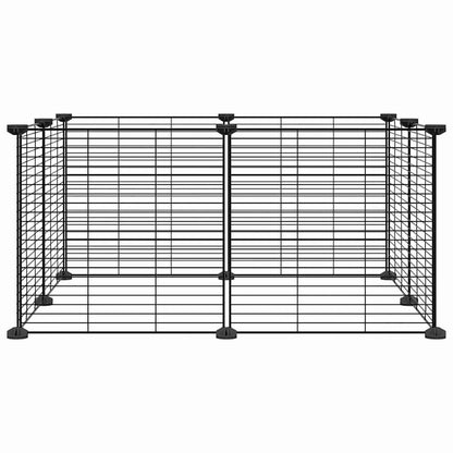 8-Panel Pet Cage Black 35x35 cm Steel