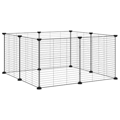 8-Panel Pet Cage Black 35x35 cm Steel