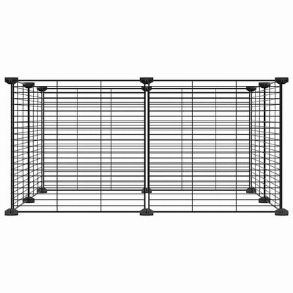 8-Panel Pet Cage Black 35x35 cm Steel