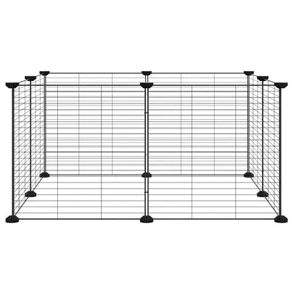 8-Panel Pet Cage Black 35x35 cm Steel