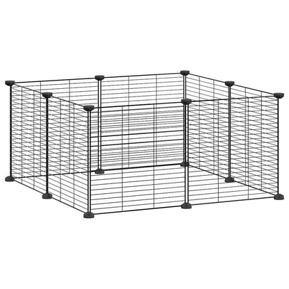 8-Panel Pet Cage Black 35x35 cm Steel