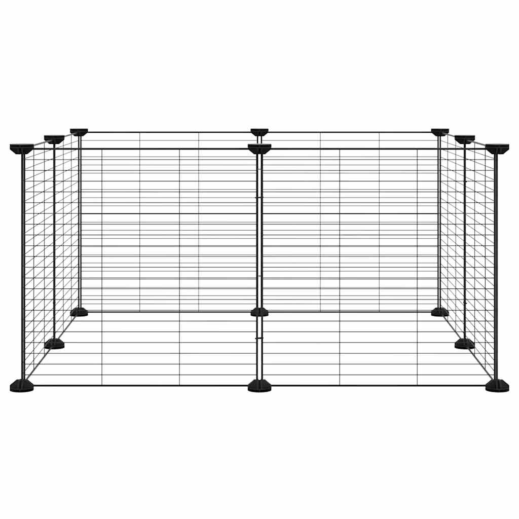 8-Panel Pet Cage Black 35x35 cm Steel