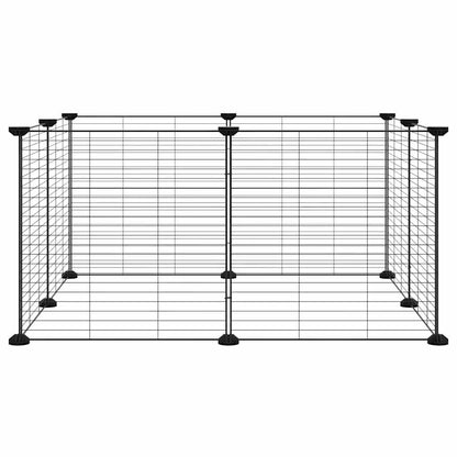 8-Panel Pet Cage Black 35x35 cm Steel