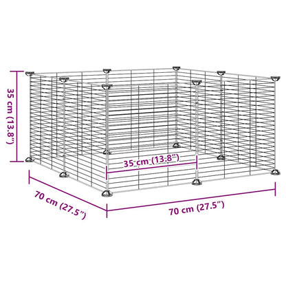 8-Panel Pet Cage Black 35x35 cm Steel