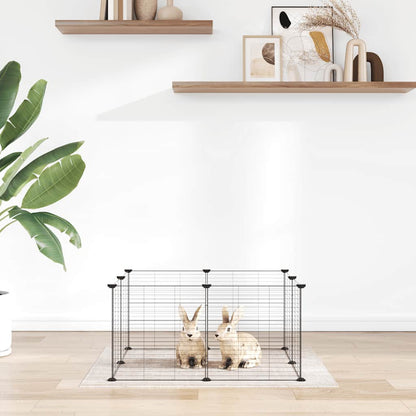 8-Panel Pet Cage Black 35x35 cm Steel