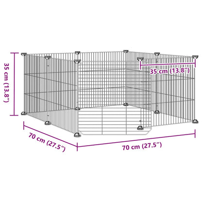 8-Panel Pet Cage with Door Black 35x35 cm Steel