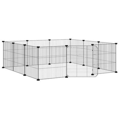 12-Panel Pet Cage with Door Black 35x35 cm Steel