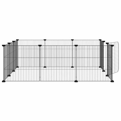 12-Panel Pet Cage with Door Black 35x35 cm Steel