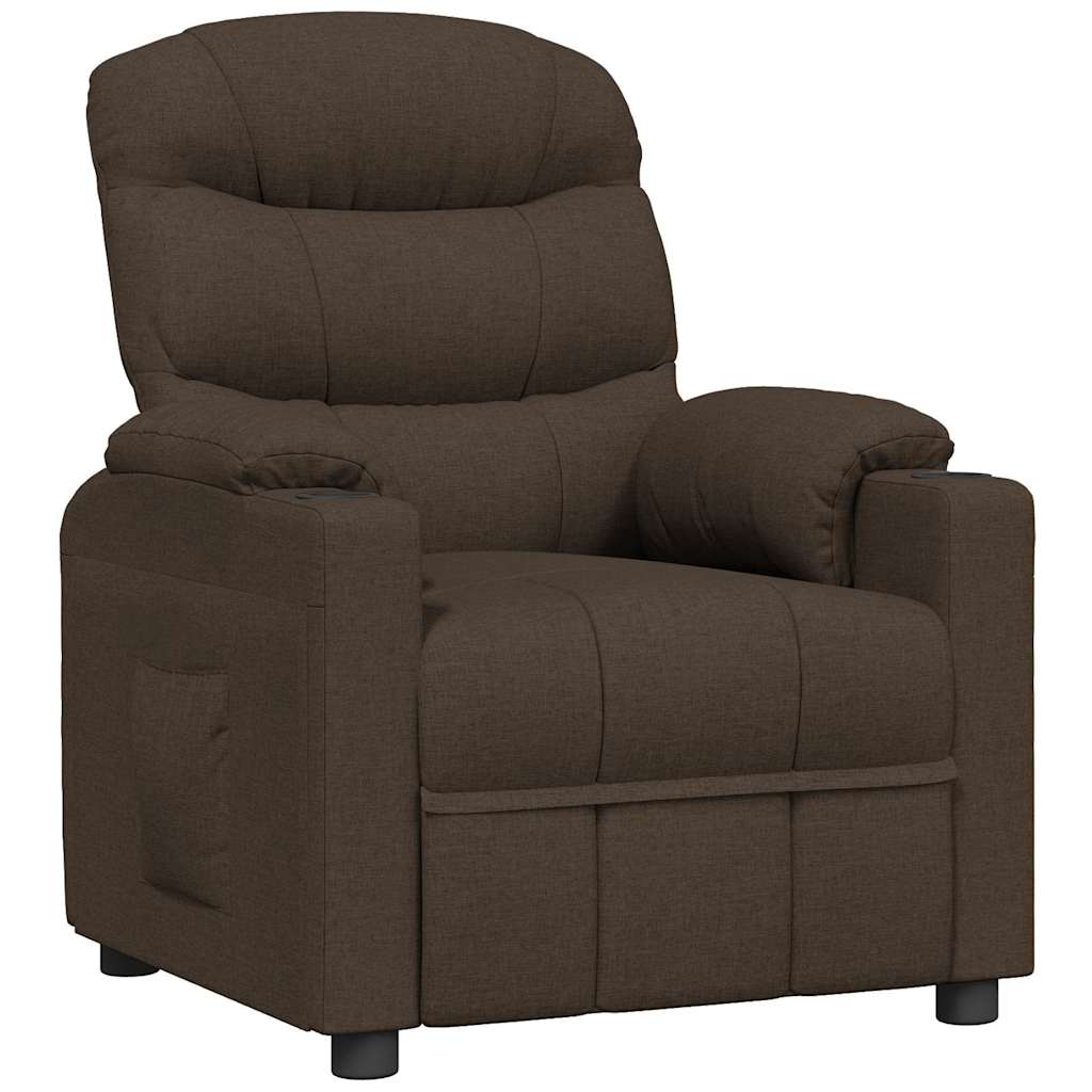 Recliner Chair Dark Brown Fabric