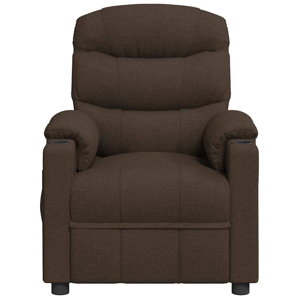 Recliner Chair Dark Brown Fabric