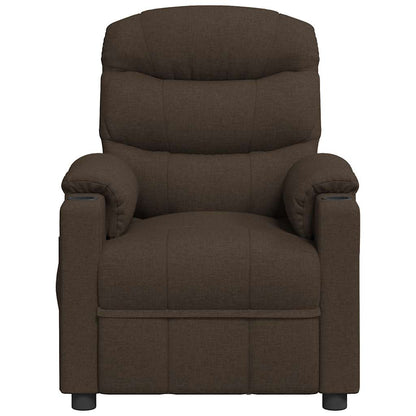 Recliner Chair Dark Brown Fabric