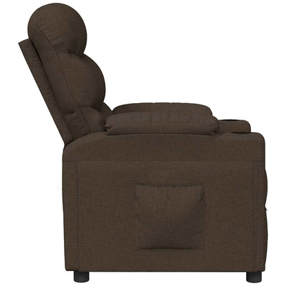 Recliner Chair Dark Brown Fabric