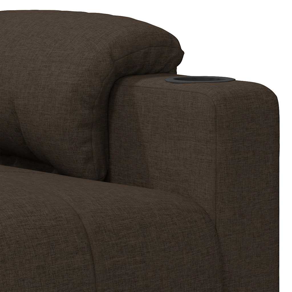 Recliner Chair Dark Brown Fabric