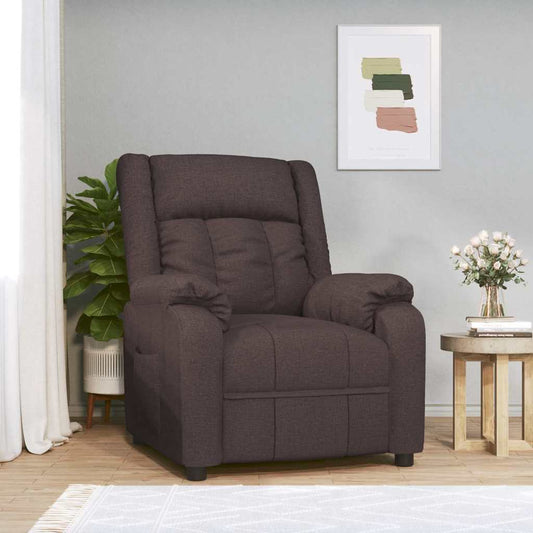 Recliner Chair Reclining Dark brown 82 x 93 x 96 cm Fabric