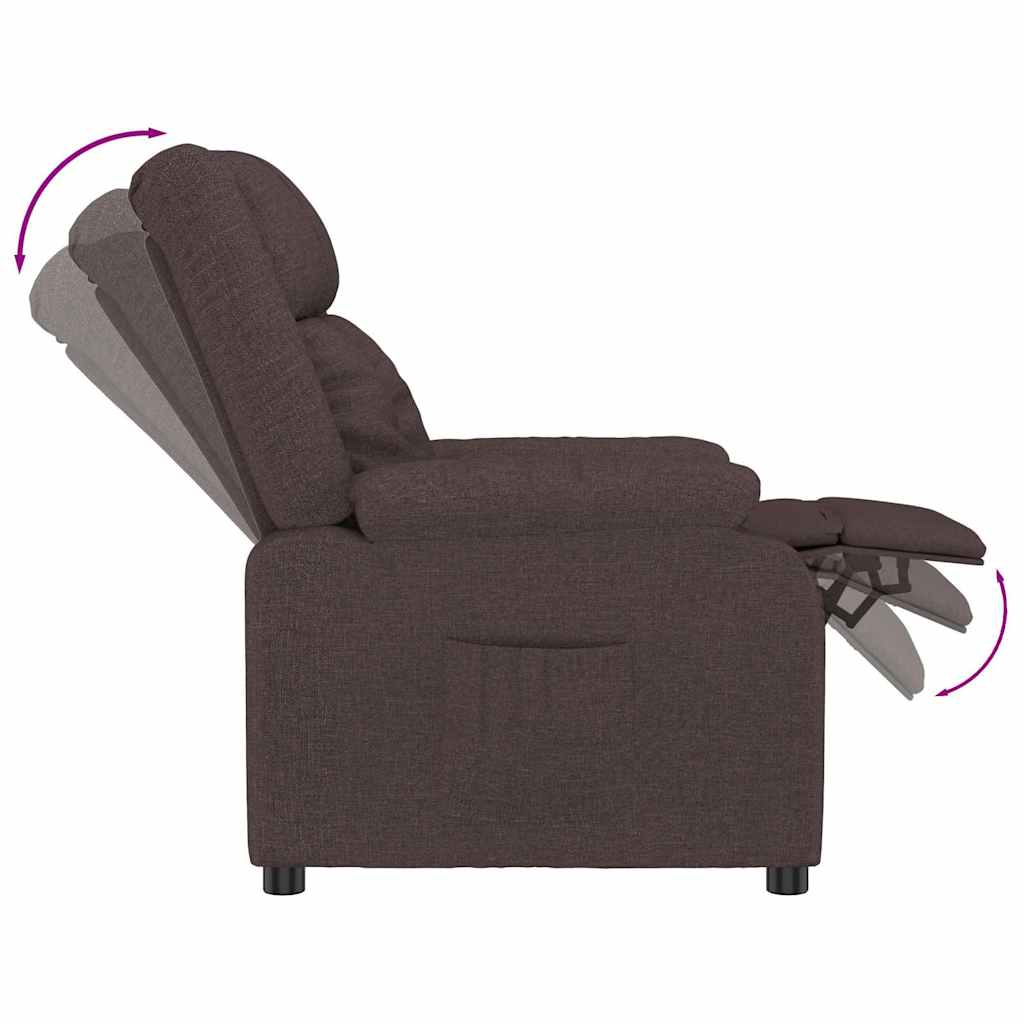 Recliner Chair Reclining Dark brown 82 x 93 x 96 cm Fabric