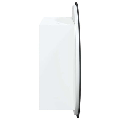 Bathroom Cabinet with Round Mirror&LED White 40x40x17.5 cm