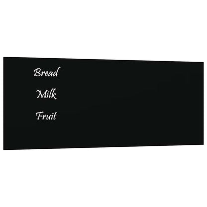 Wall-mounted Magnetic Board Black 50x20 cm Tempered Glass