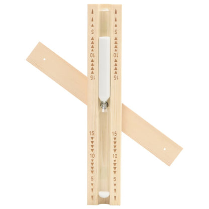 2 in 1 Sauna Hygrothermograph and Sand Timer Set Solid Wood Pine