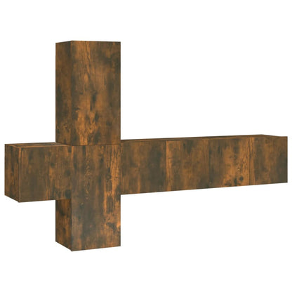 5 Piece TV Cabinet Set Smoked Oak Engineered Wood