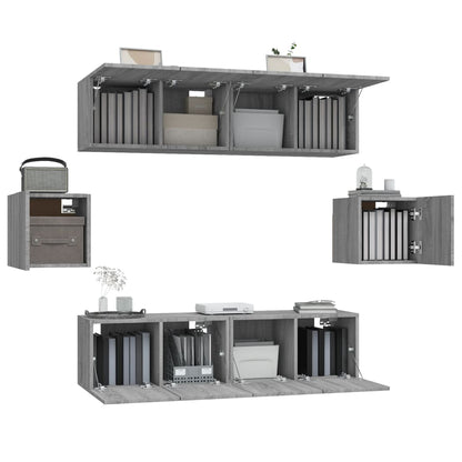 6 Piece TV Cabinet Set Grey Sonoma Engineered Wood