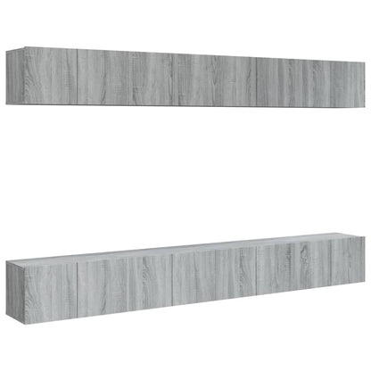 TV Cabinets 8 pcs Grey Sonoma 60x30x30 cm Engineered Wood