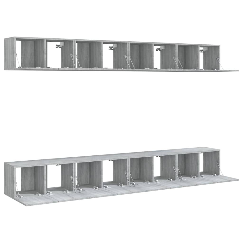 TV Cabinets 8 pcs Grey Sonoma 60x30x30 cm Engineered Wood