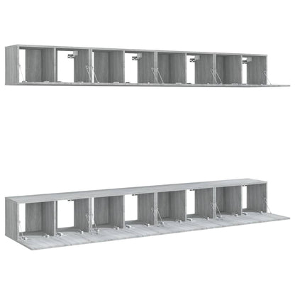 TV Cabinets 8 pcs Grey Sonoma 60x30x30 cm Engineered Wood