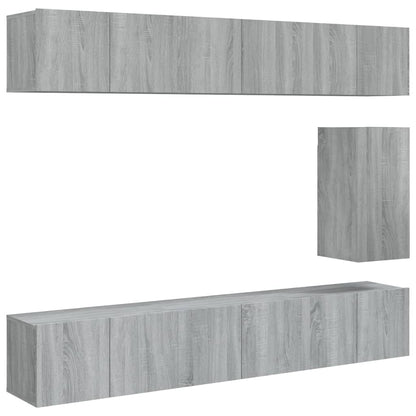 7 Piece TV Cabinet Set Grey Sonoma Engineered Wood