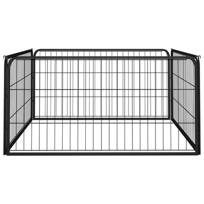 Dog Playpen 4 Panels Black 100x50 cm Powder-coated Steel