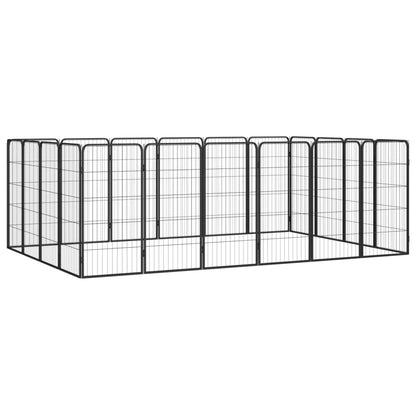 20-Panel Dog Playpen Black 50x100 cm Powder-coated Steel