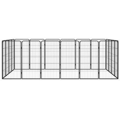20-Panel Dog Playpen Black 50x100 cm Powder-coated Steel