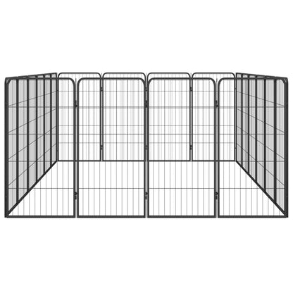 20-Panel Dog Playpen Black 50x100 cm Powder-coated Steel