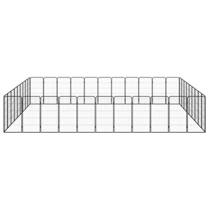 40-Panel Dog Playpen Black 50x100 cm Powder-coated Steel