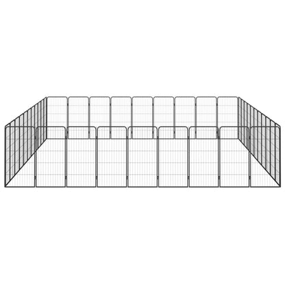 40-Panel Dog Playpen Black 50x100 cm Powder-coated Steel