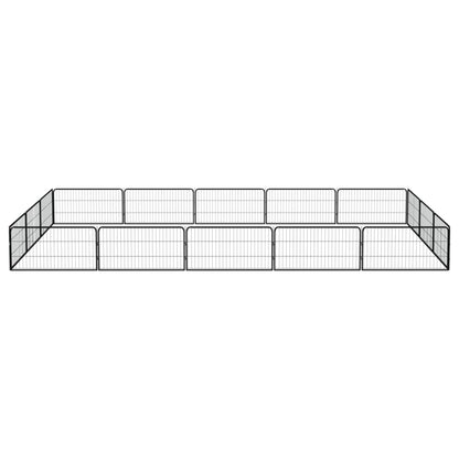 16-Panel Dog Playpen Black 100x50 cm Powder-coated Steel