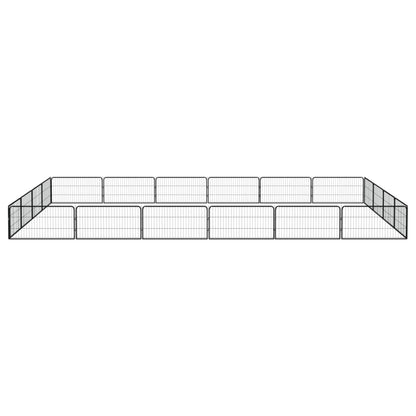 20-Panel Dog Playpen Black 100x50 cm Powder-coated Steel
