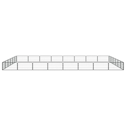28-Panel Dog Playpen Black 100x50 cm Powder-coated Steel