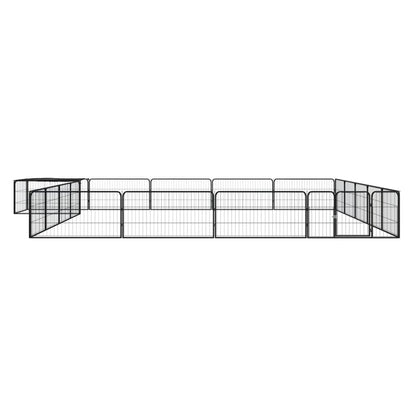 20-Panel Dog Playpen Black 100x50 cm Powder-coated Steel