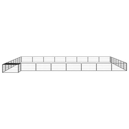 32-Panel Dog Playpen Black 100x50 cm Powder-coated Steel