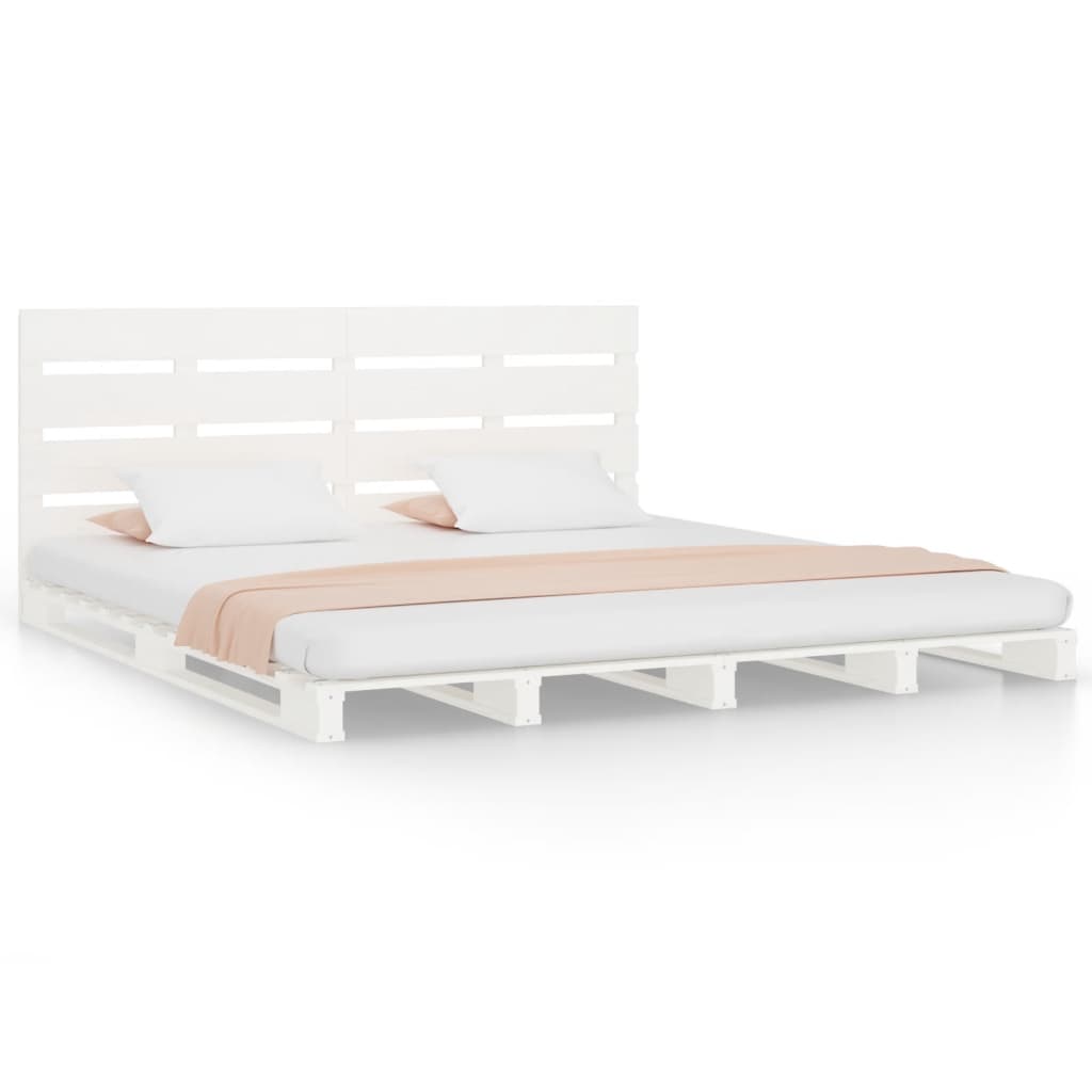 Bed Frame without Mattress White 120x200 cm Solid Wood Pine