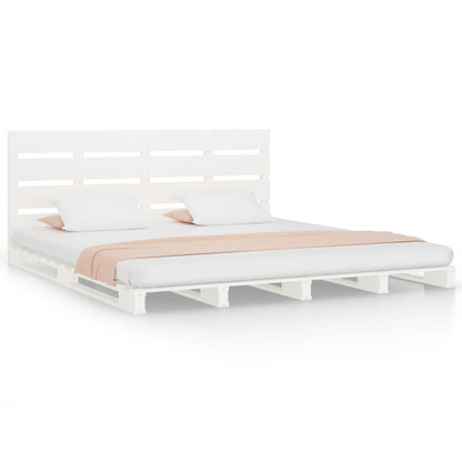 Bed Frame without Mattress White 120x200 cm Solid Wood Pine