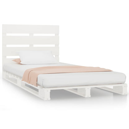 Bed Frame without Mattress White 75x190 cm Small Single Solid Wood Pine