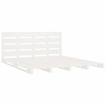 Bed Frame without Mattress White 135x190 cm Double Solid Wood Pine
