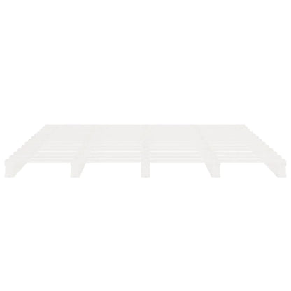 Bed Frame without Mattress White 135x190 cm Double Solid Wood Pine
