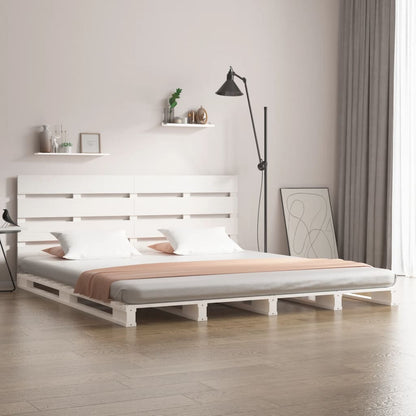 Bed Frame without Mattress White 135x190 cm Double Solid Wood Pine