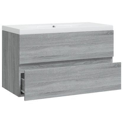 Sink Cabinet with Built-in Basin Grey Sonoma Engineered Wood