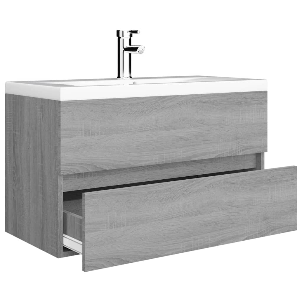 Sink Cabinet with Built-in Basin Grey Sonoma Engineered Wood